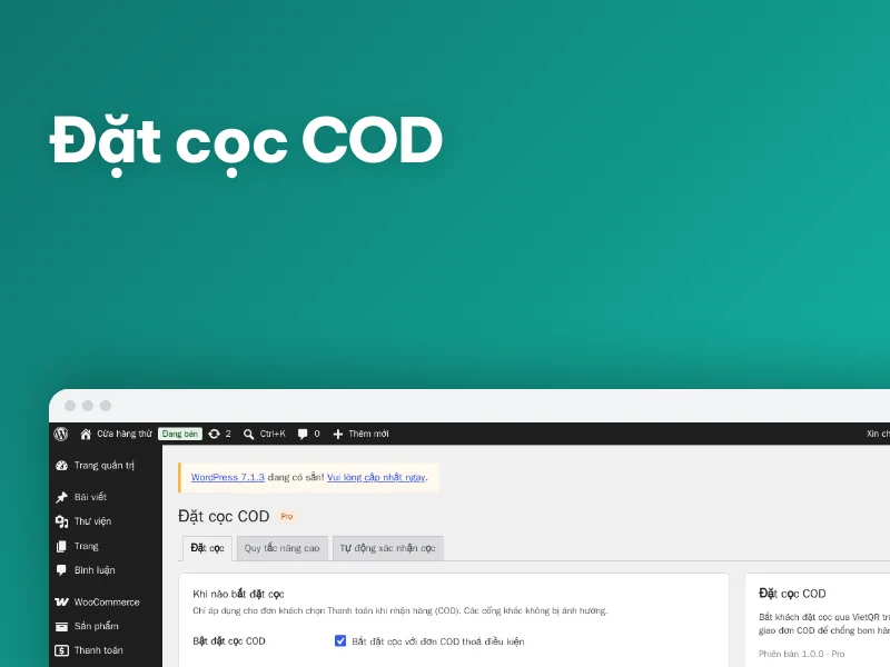 Plugin Đặt cọc COD