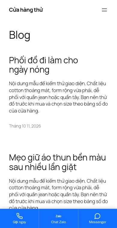 Thanh liên hệ dưới cùng trên điện thoại