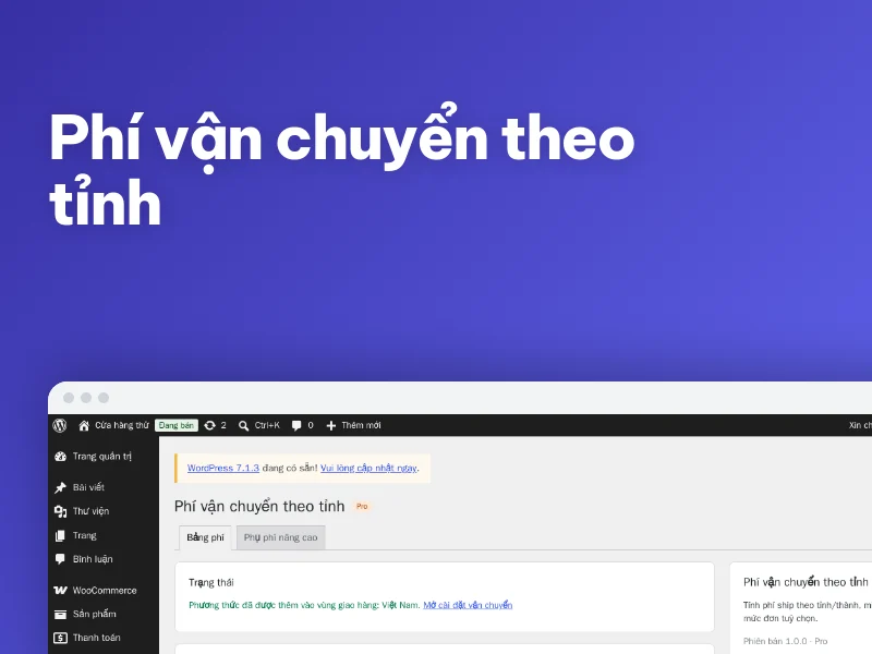 Plugin Phí vận chuyển theo tỉnh