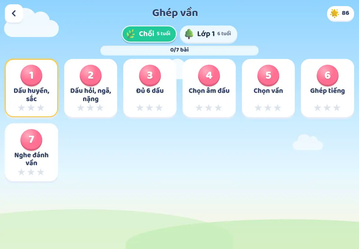 Danh sách bài của đảo Ghép vần