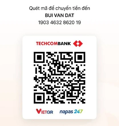 Mã QR chuyển khoản Techcombank, BUI VAN DAT, 1903 4632 8620 19