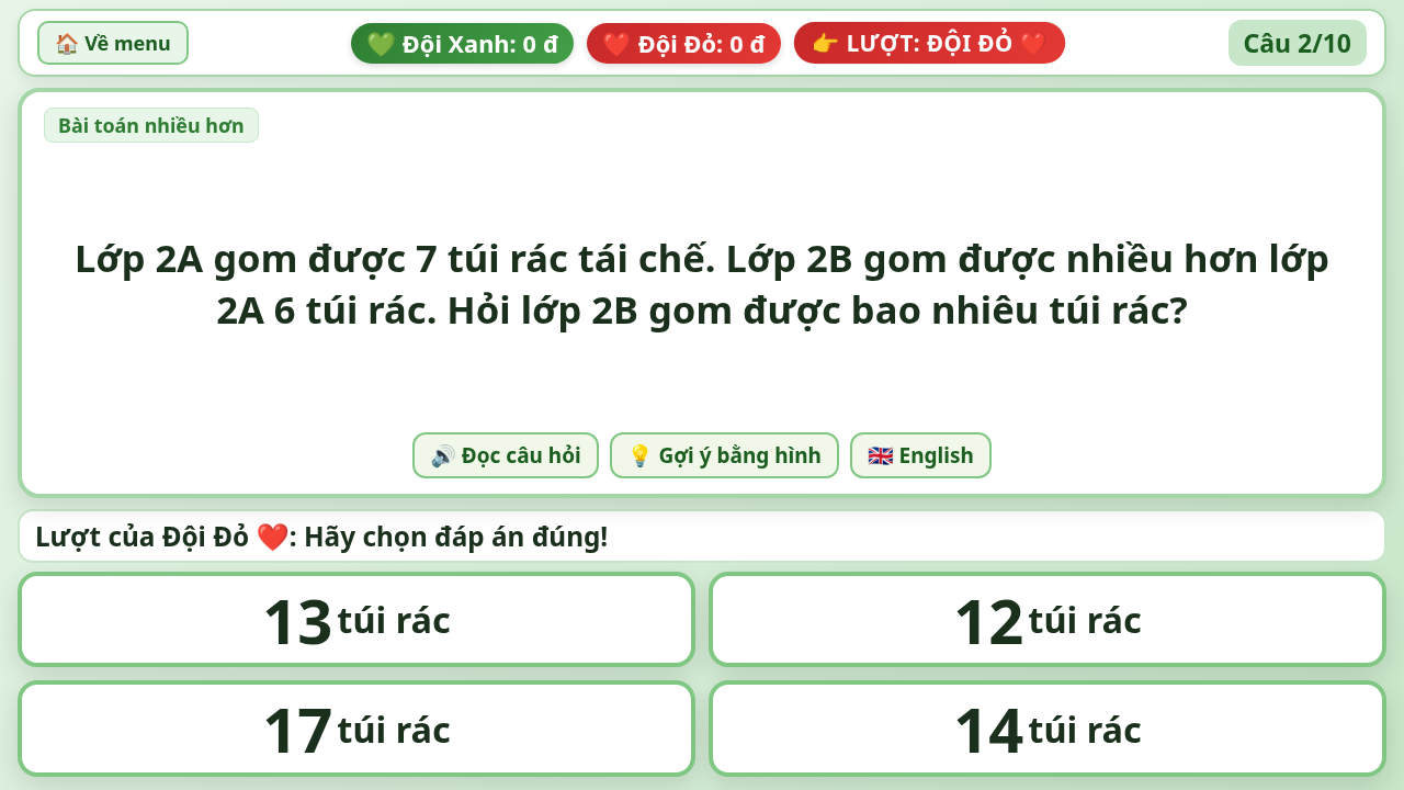 Kiểu Đội Xanh đấu Đội Đỏ