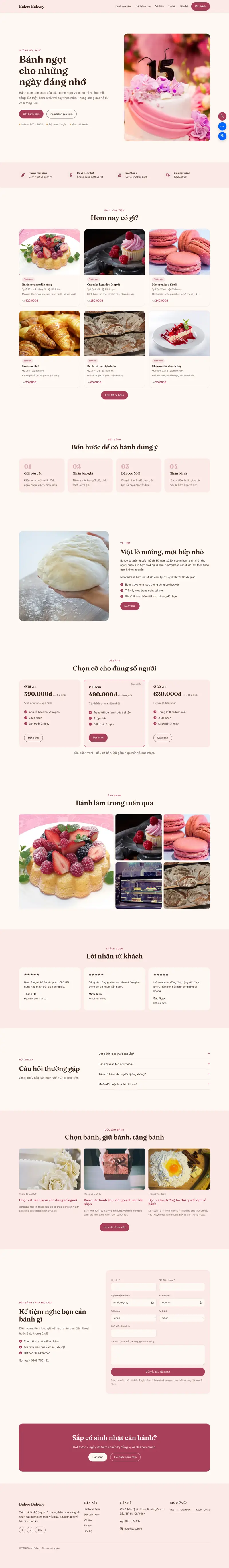 Toàn bộ trang chủ theme Bakeo