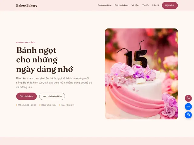 Giao diện theme Bakeo