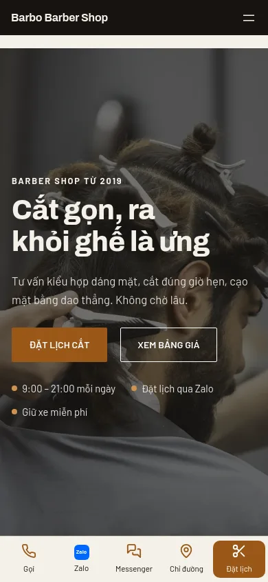 Trang chủ theme Barbo trên điện thoại