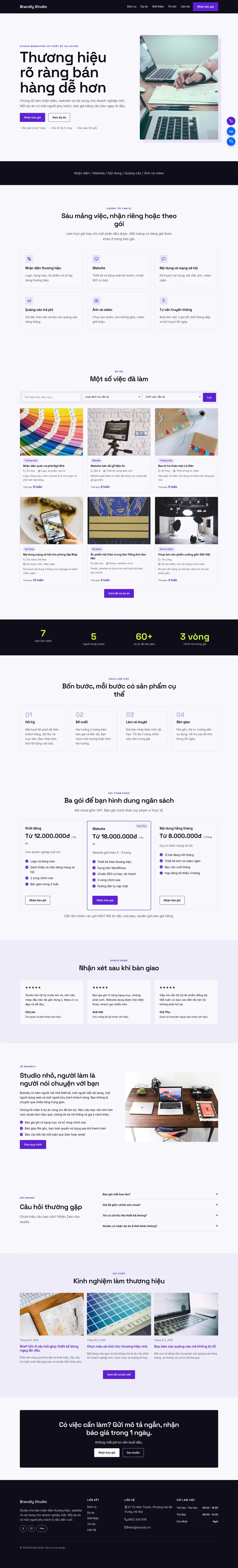 Toàn bộ trang chủ theme Brandly