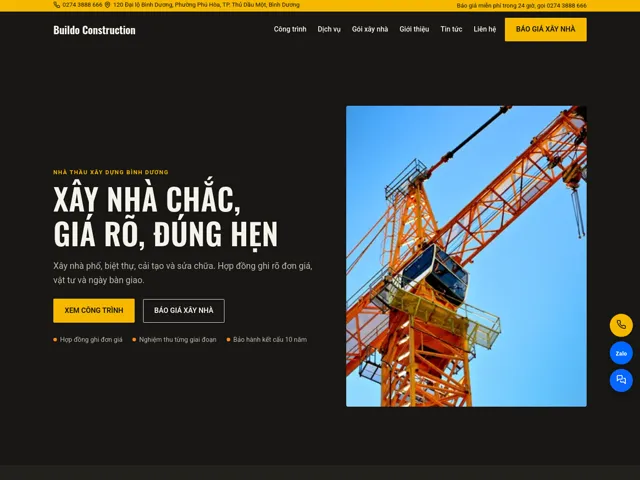 Giao diện theme Buildo