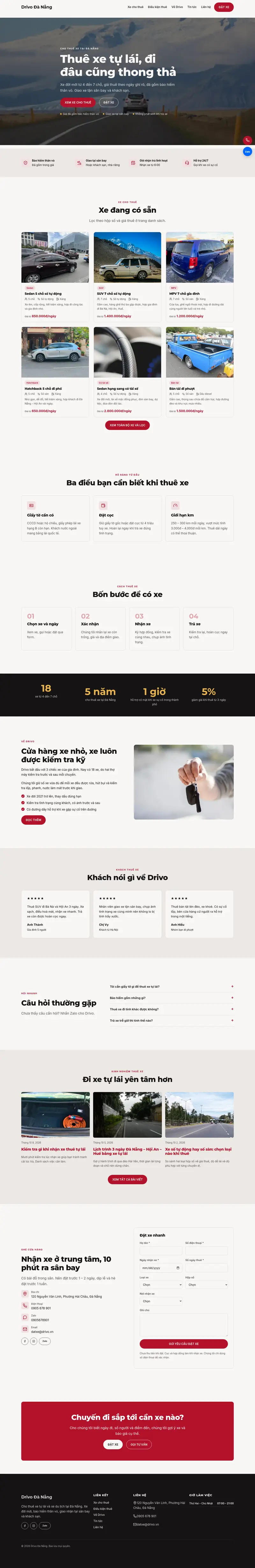 Toàn bộ trang chủ theme Drivo