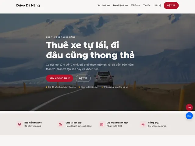 Giao diện theme Drivo