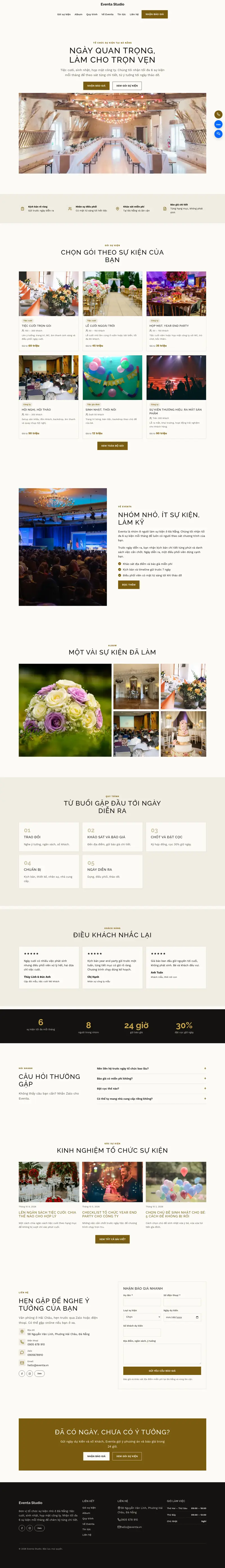 Toàn bộ trang chủ theme Eventa