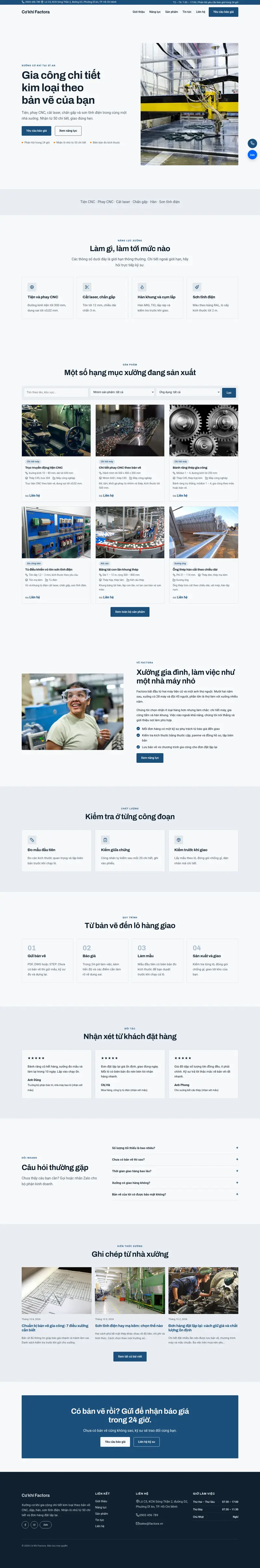 Toàn bộ trang chủ theme Factora