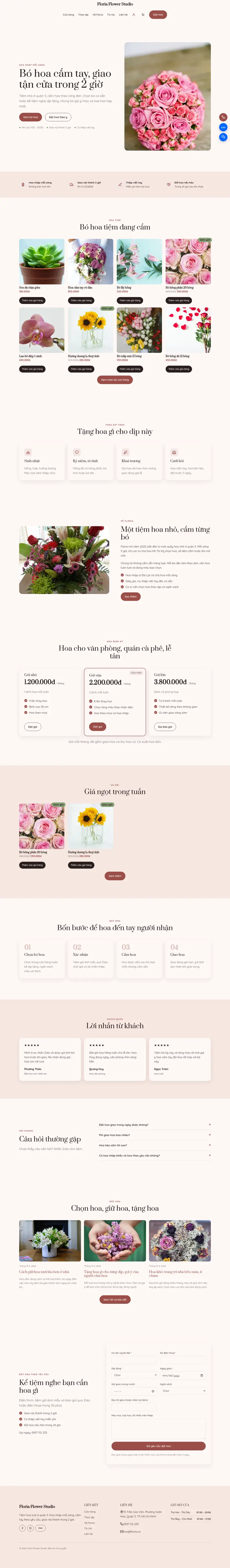 Toàn bộ trang chủ theme Floria