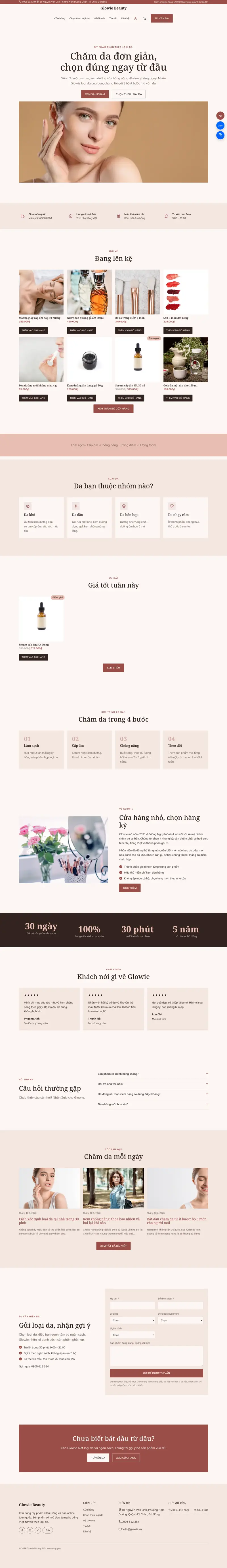 Toàn bộ trang chủ theme Glowie