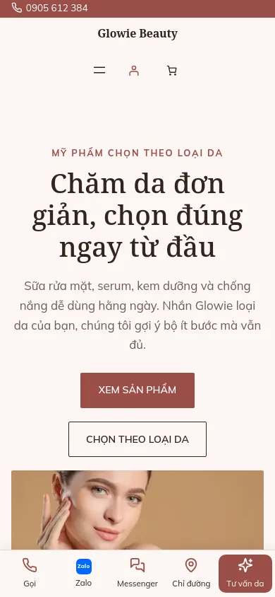 Trang chủ theme Glowie trên điện thoại