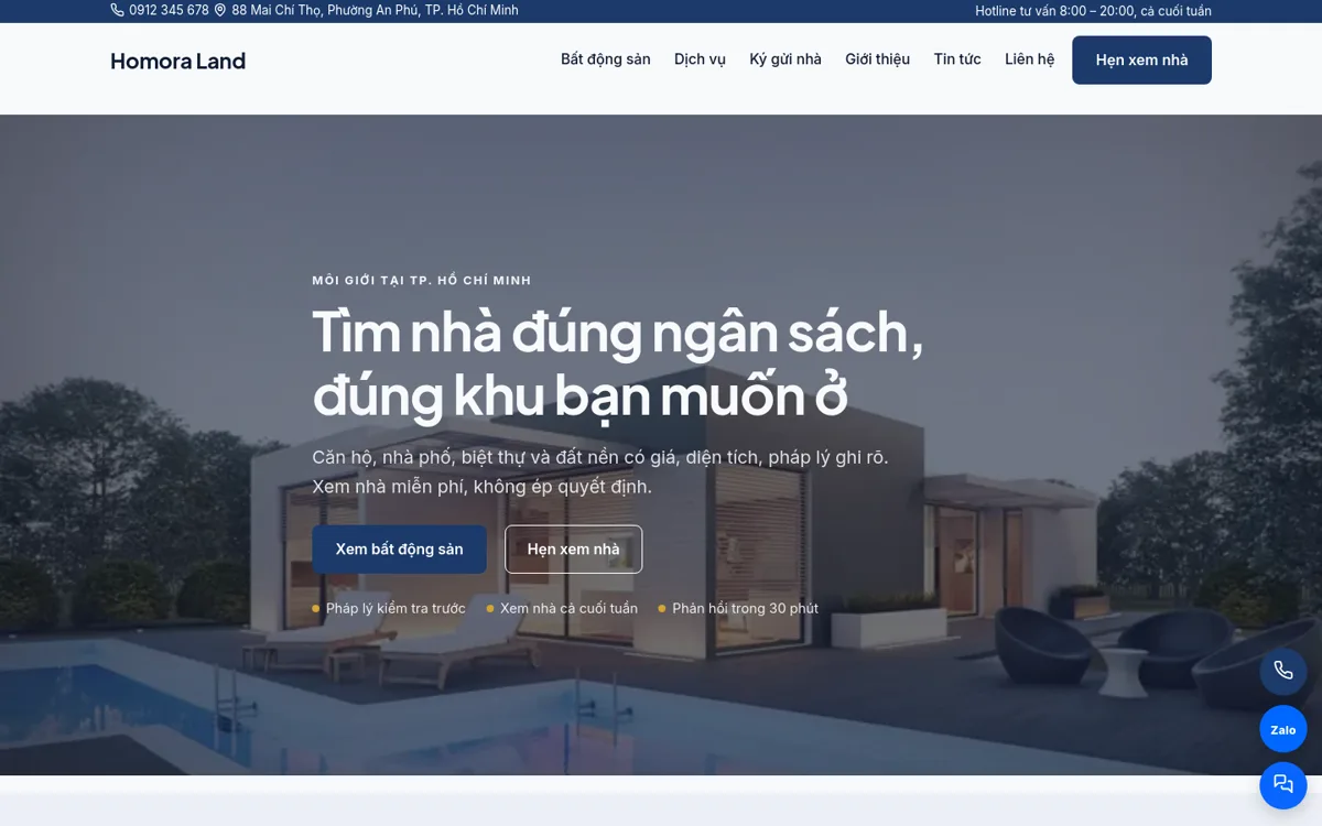 Trang chủ theme Homora trên máy tính