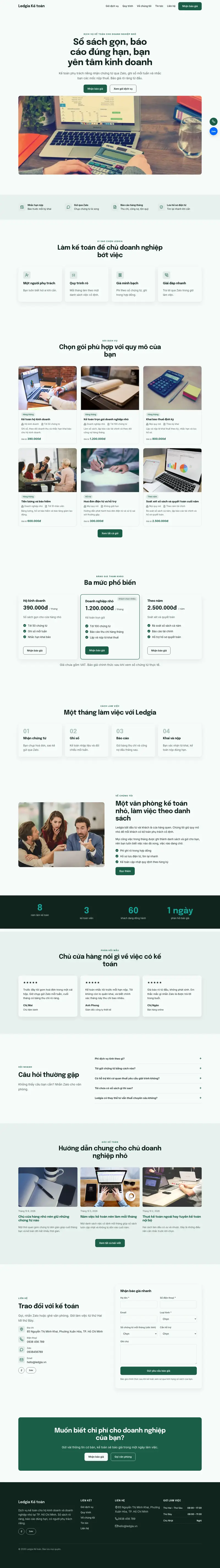 Toàn bộ trang chủ theme Ledgia
