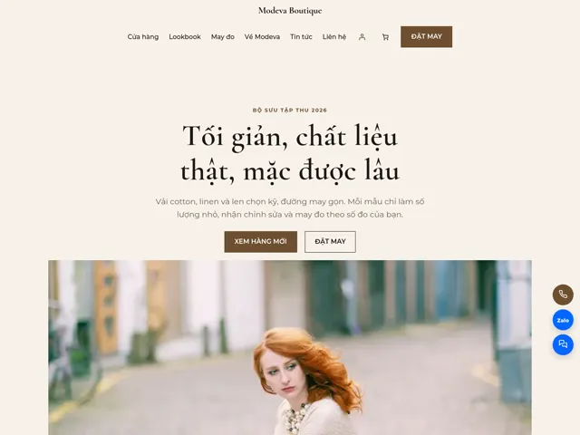 Giao diện theme Modeva