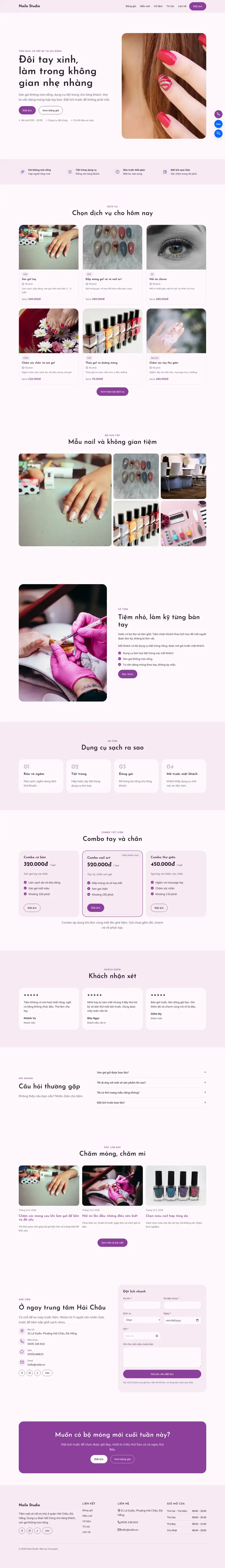 Toàn bộ trang chủ theme Nailo