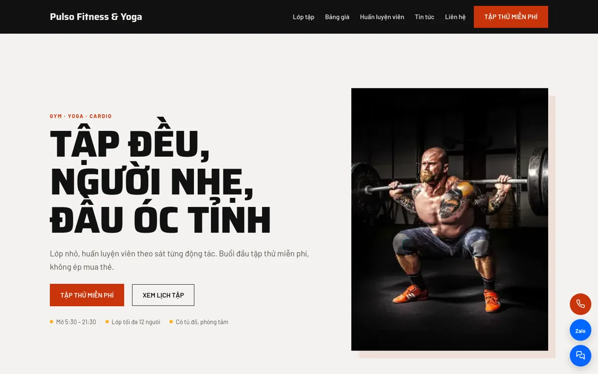 Trang chủ theme Pulso trên máy tính