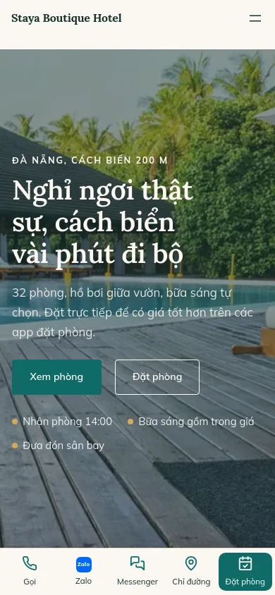 Trang chủ theme Staya trên điện thoại