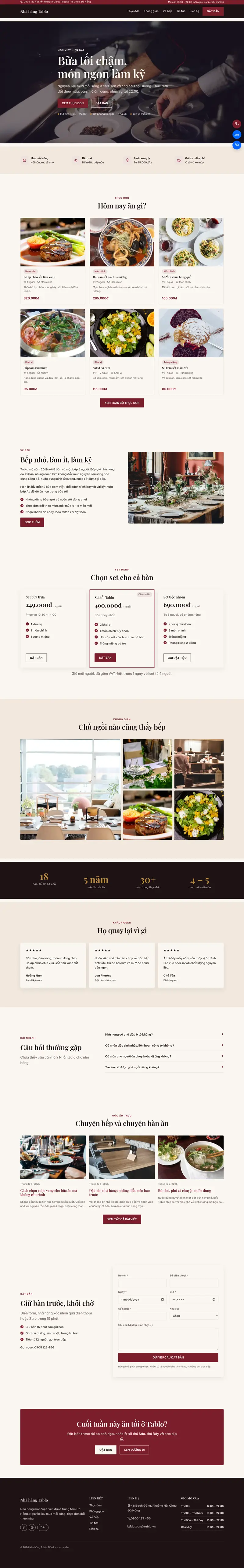 Toàn bộ trang chủ theme Tablo