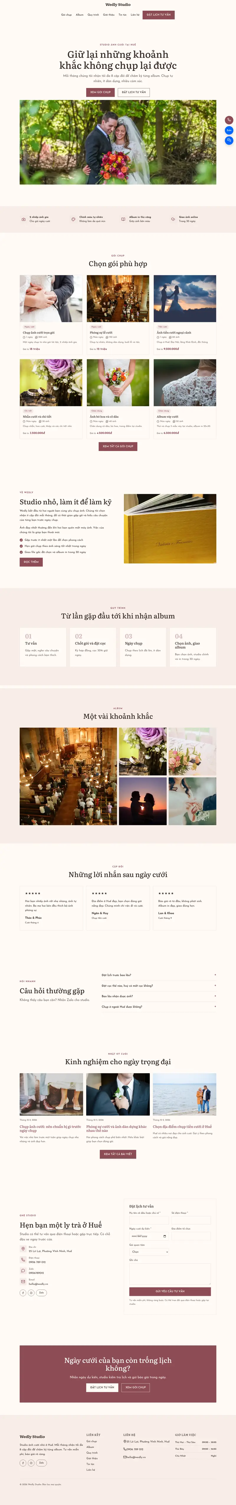 Toàn bộ trang chủ theme Wedly